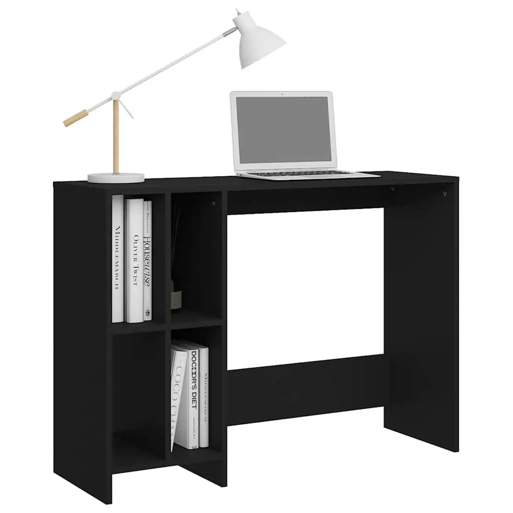 Notebook Desk Black Compact Engineered Wood Office Workstation Study Table