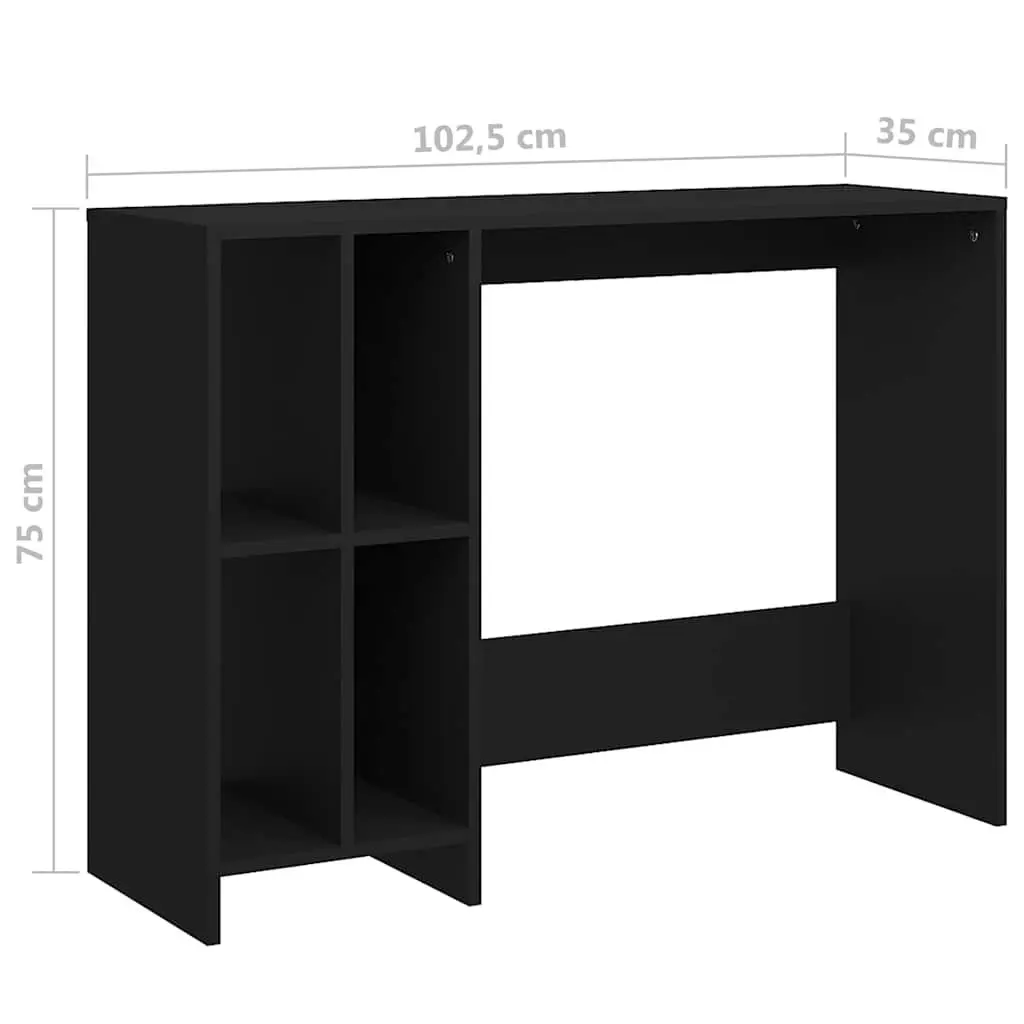 Notebook Desk Black Compact Engineered Wood Office Workstation Study Table