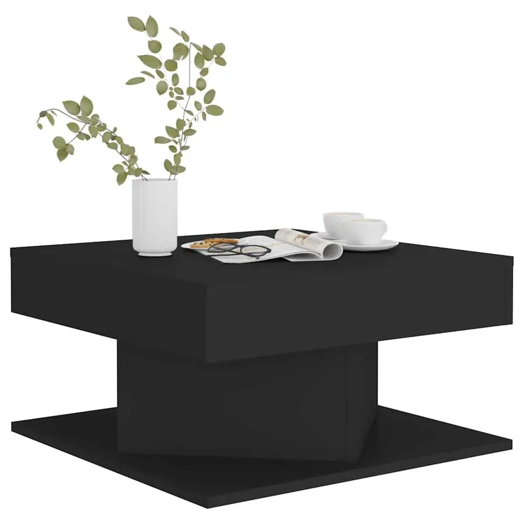 Coffee Table Square Black Engineered Wood 57L x 57W x 30H cm Living Room Furniture