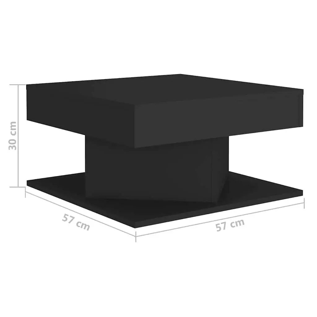 Coffee Table Square Black Engineered Wood 57L x 57W x 30H cm Living Room Furniture