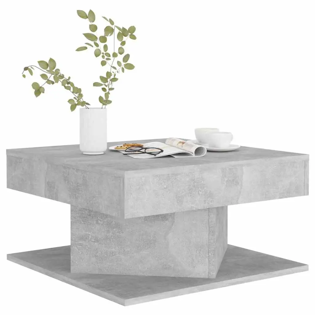Coffee Table Concrete Effect Grey 57x57x30cm Engineered Wood Accent Storage