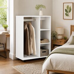 Charming White Wardrobe Cabinet for Bedroom Storage