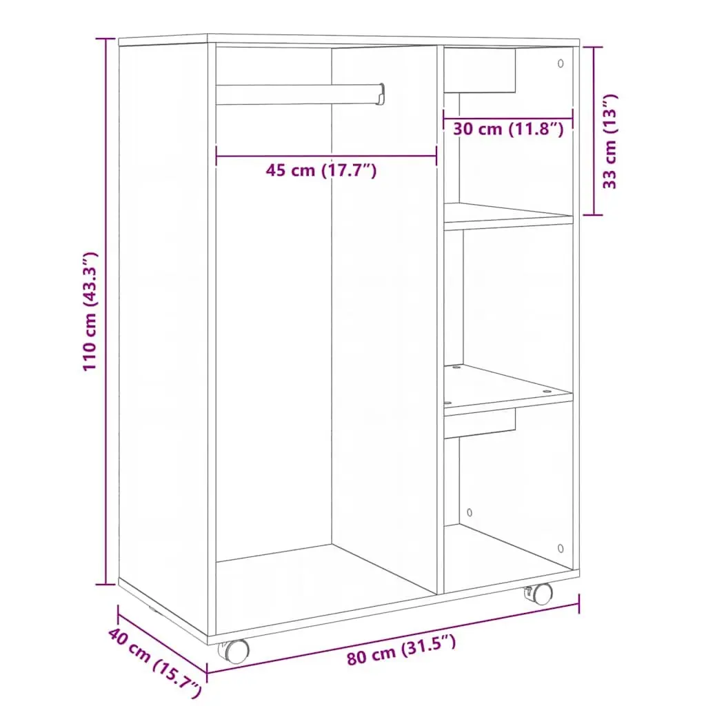 White Wardrobe Cabinet Storage Cupboard Bedroom Furniture Open Compartment