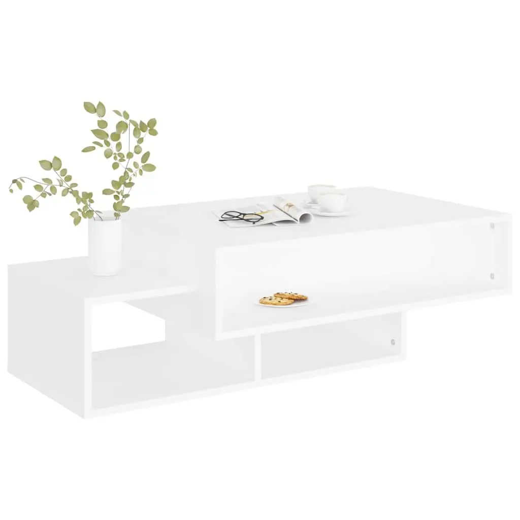 White Coffee Table with Storage for Living Room