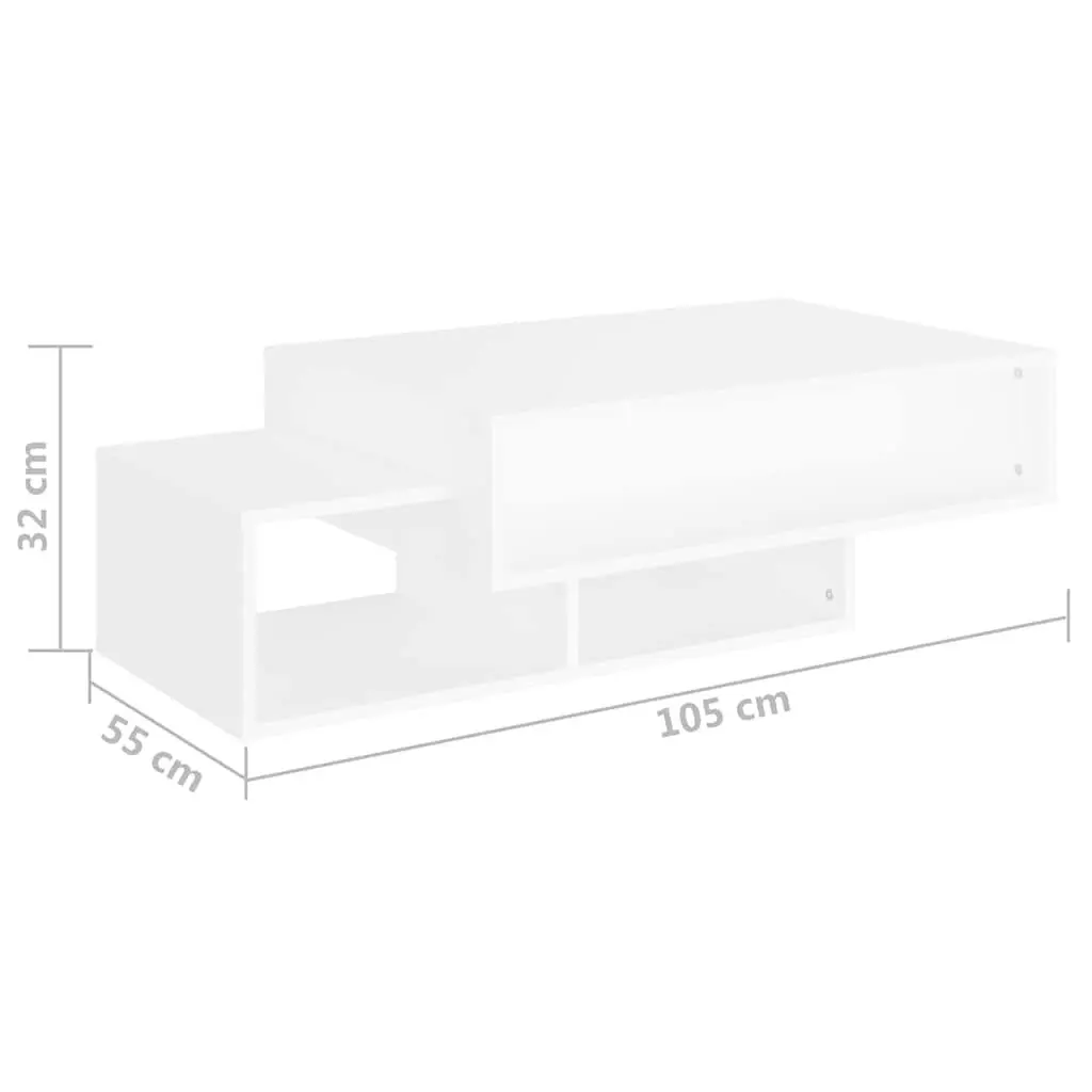 White Coffee Table with Storage for Living Room