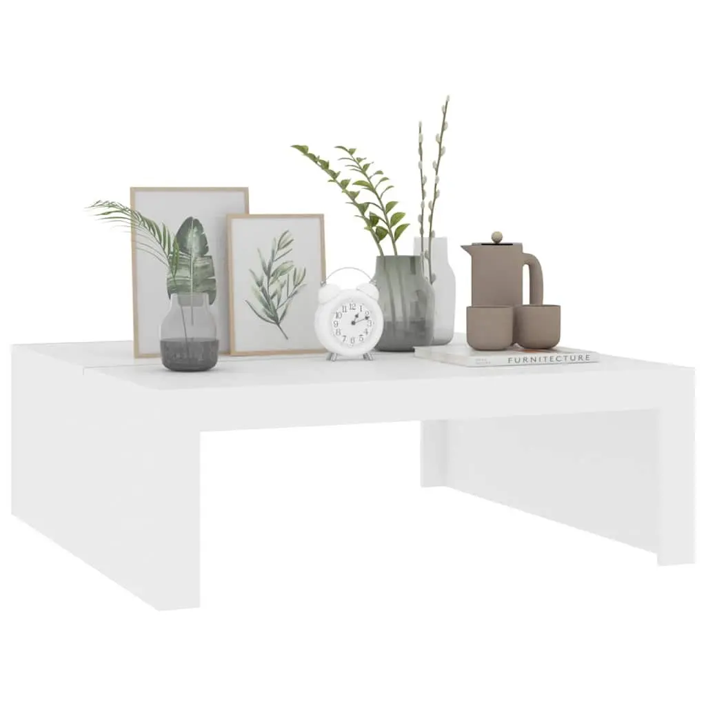 Coffee Table White Square Modern Accent Furniture Living Room Display Stand