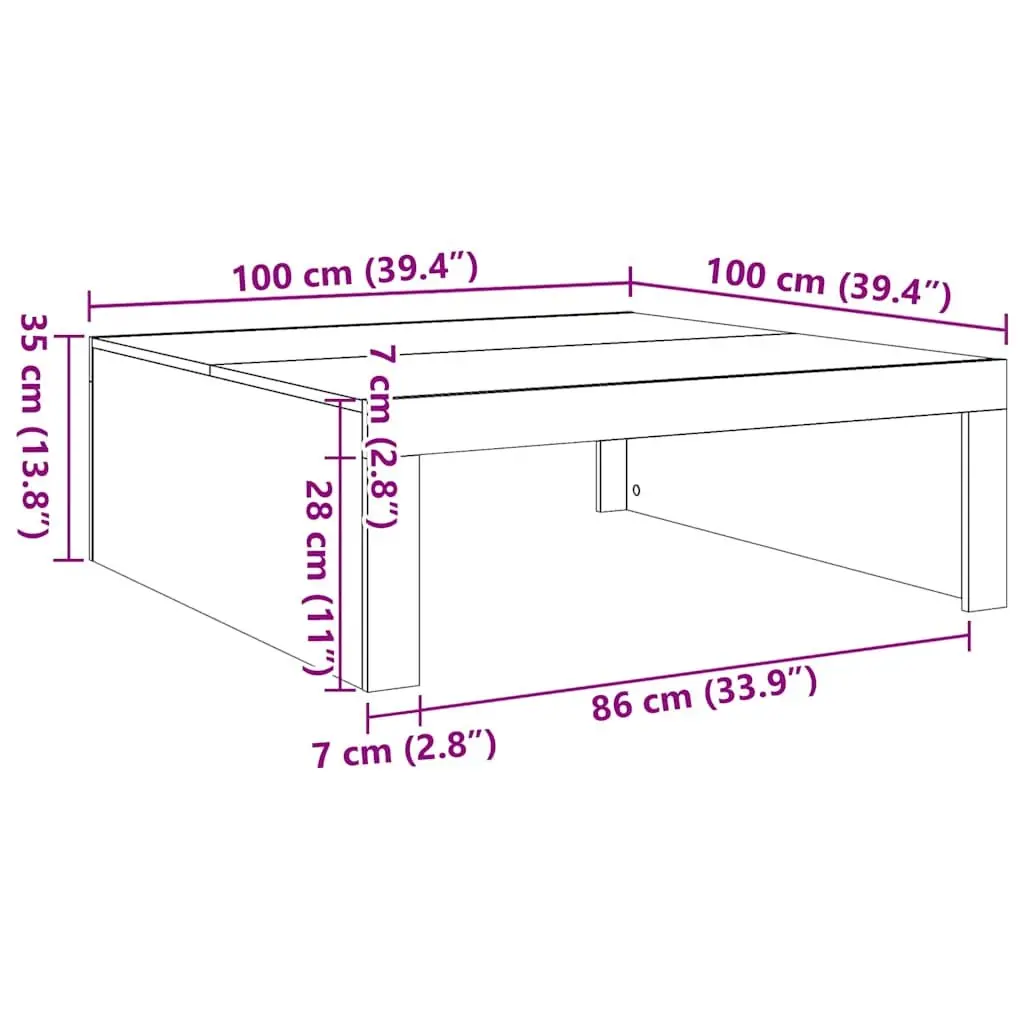 Coffee Table White Square Modern Accent Furniture Living Room Display Stand