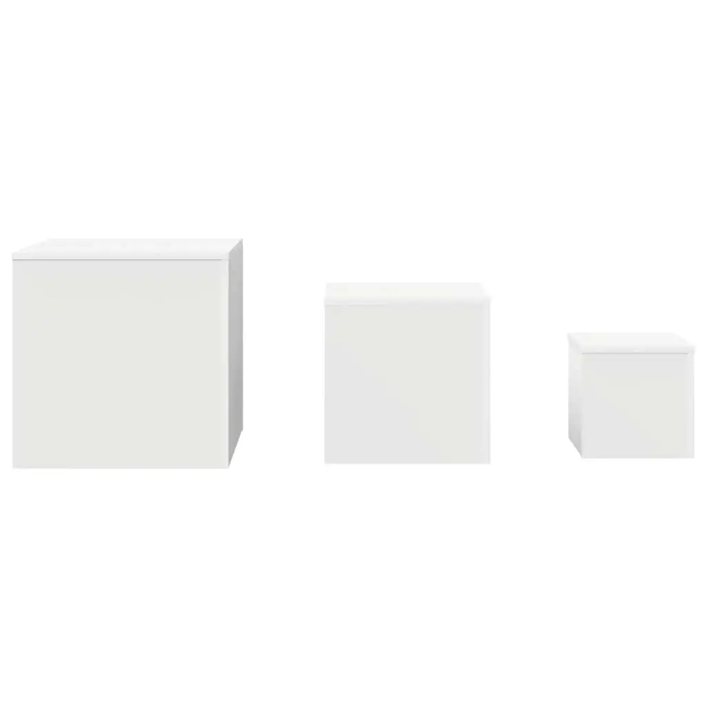 End Tables Set of 3 White Accent Side Tables for Living Room Bedroom Sofa Plant