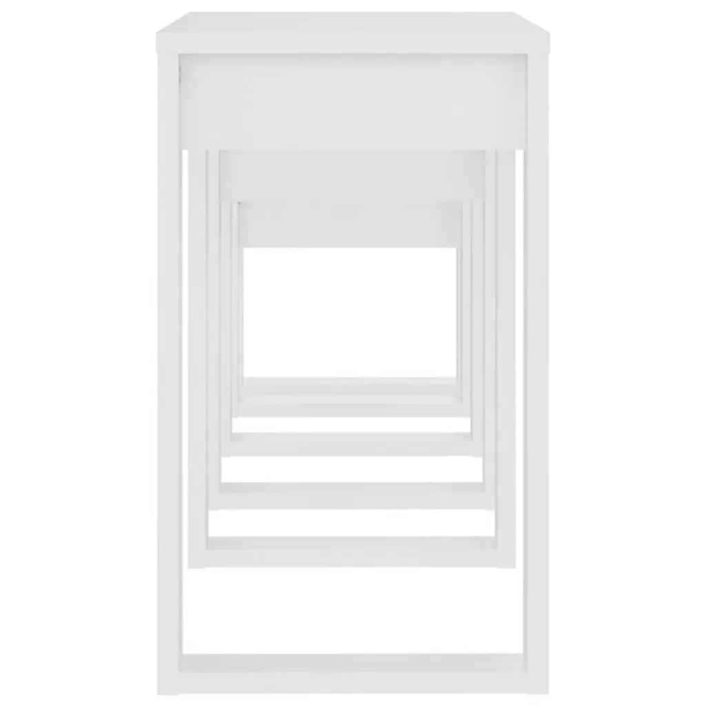 3 Piece White Nesting Tables Set for Living Spaces