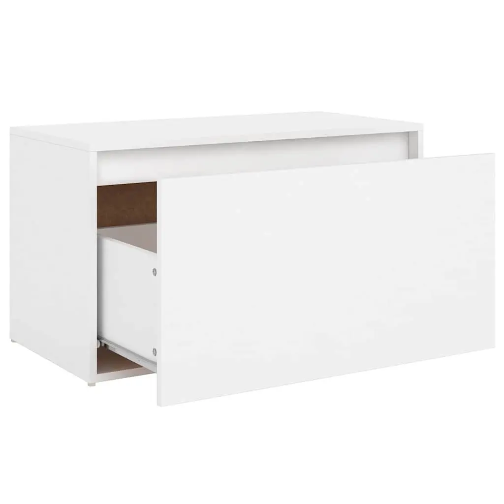 Hall Storage Bench White Engineered Wood 80x40x45cm
