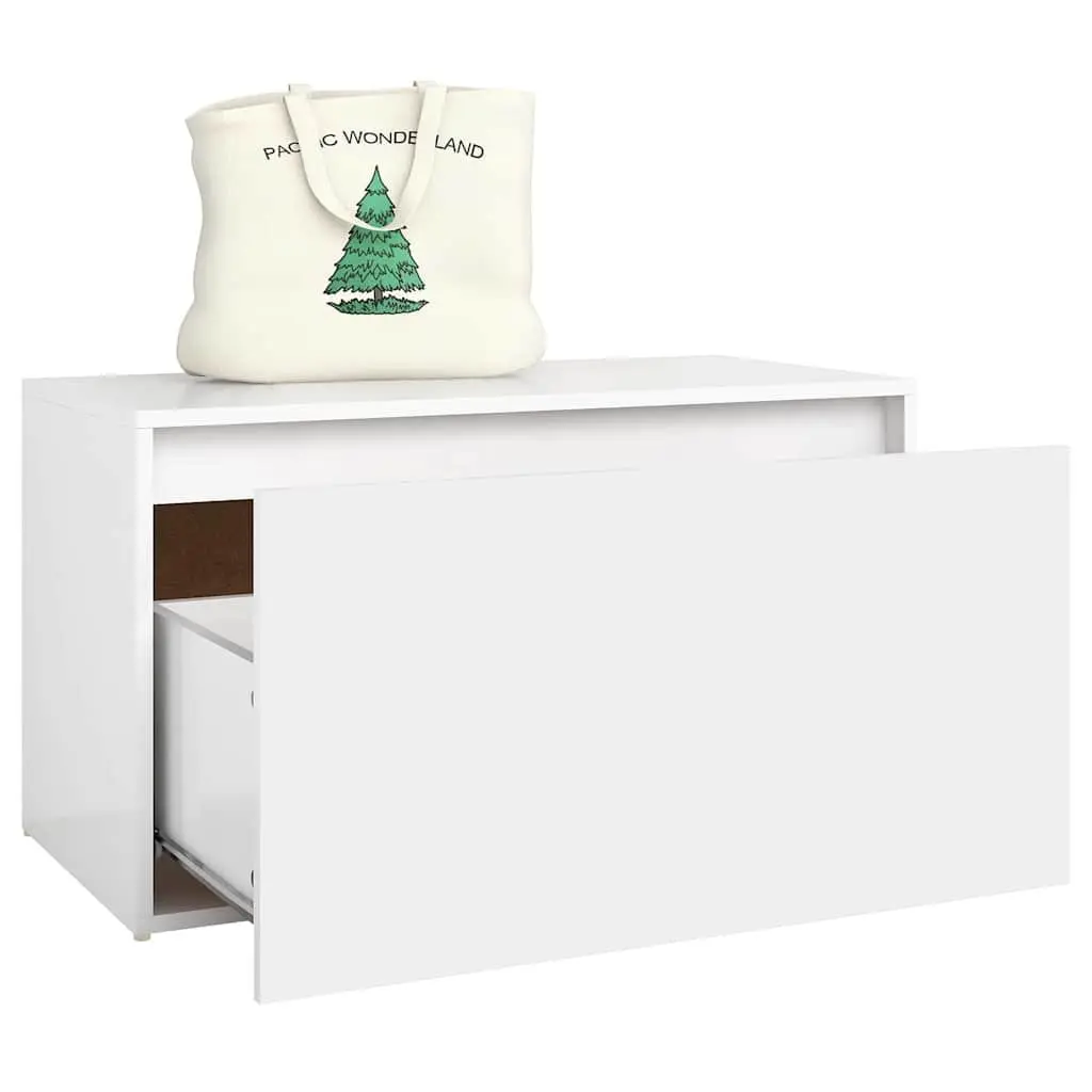Hall Storage Bench White Engineered Wood 80x40x45cm