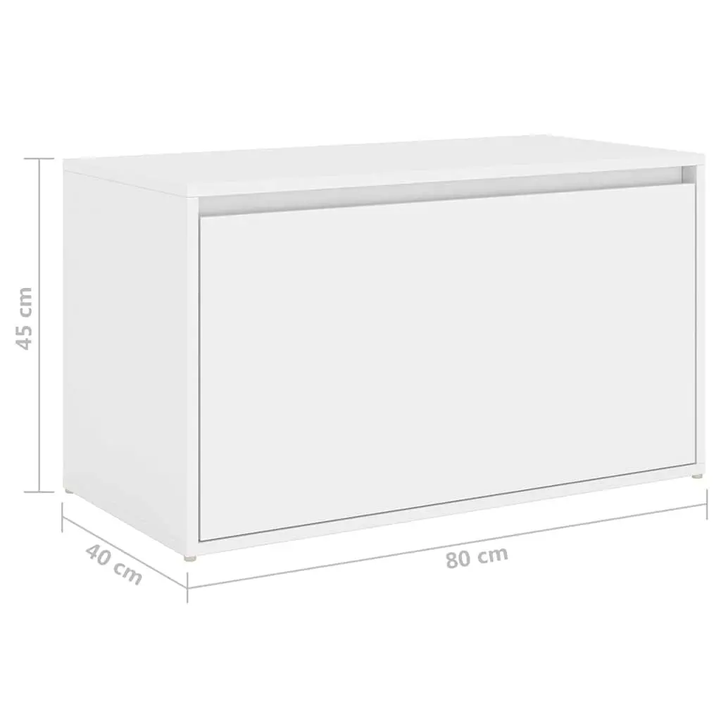 Hall Storage Bench White Engineered Wood 80x40x45cm