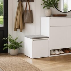 Inviting White Storage Chest Box with Drawer 40.5x40x40cm