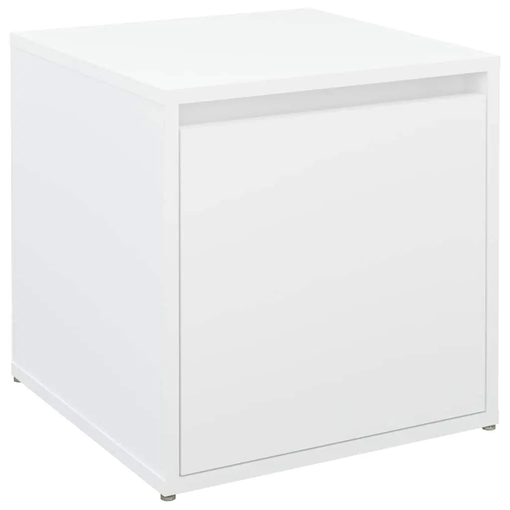 White Storage Chest Box Drawer Engineered Wood Bedroom Organiser 40.5x40x40cm