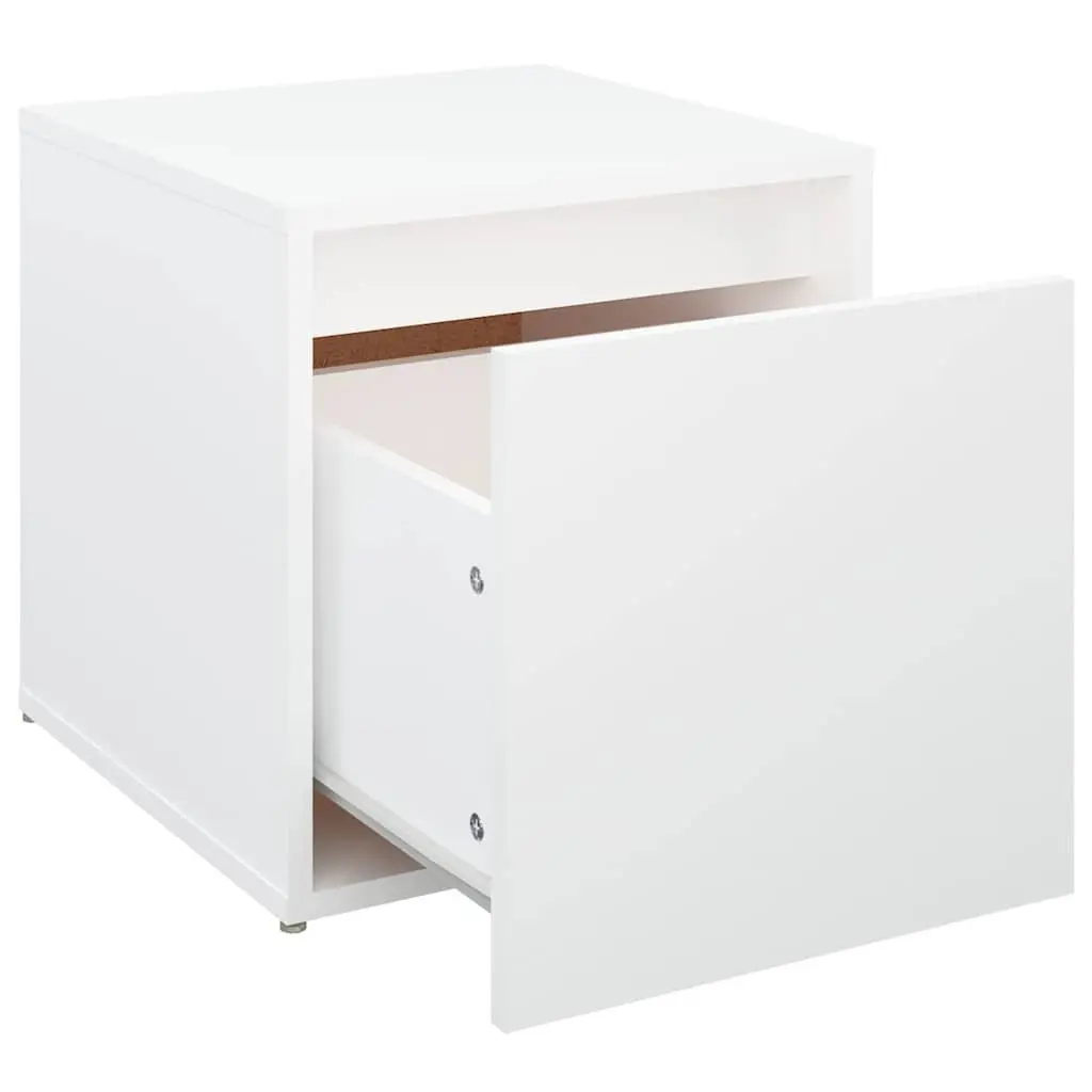 White Storage Chest Box Drawer Engineered Wood Bedroom Organiser 40.5x40x40cm