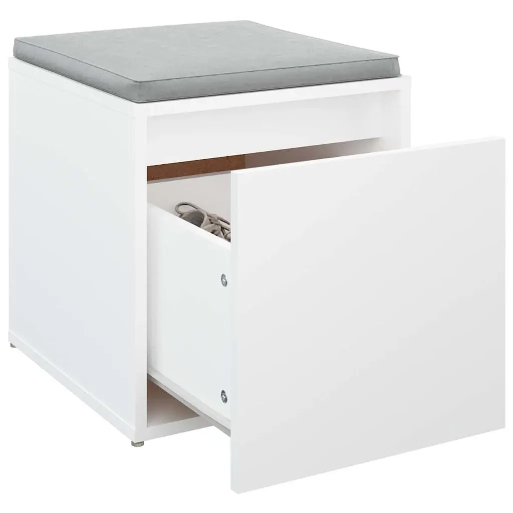 White Storage Chest Box Drawer Engineered Wood Bedroom Organiser 40.5x40x40cm