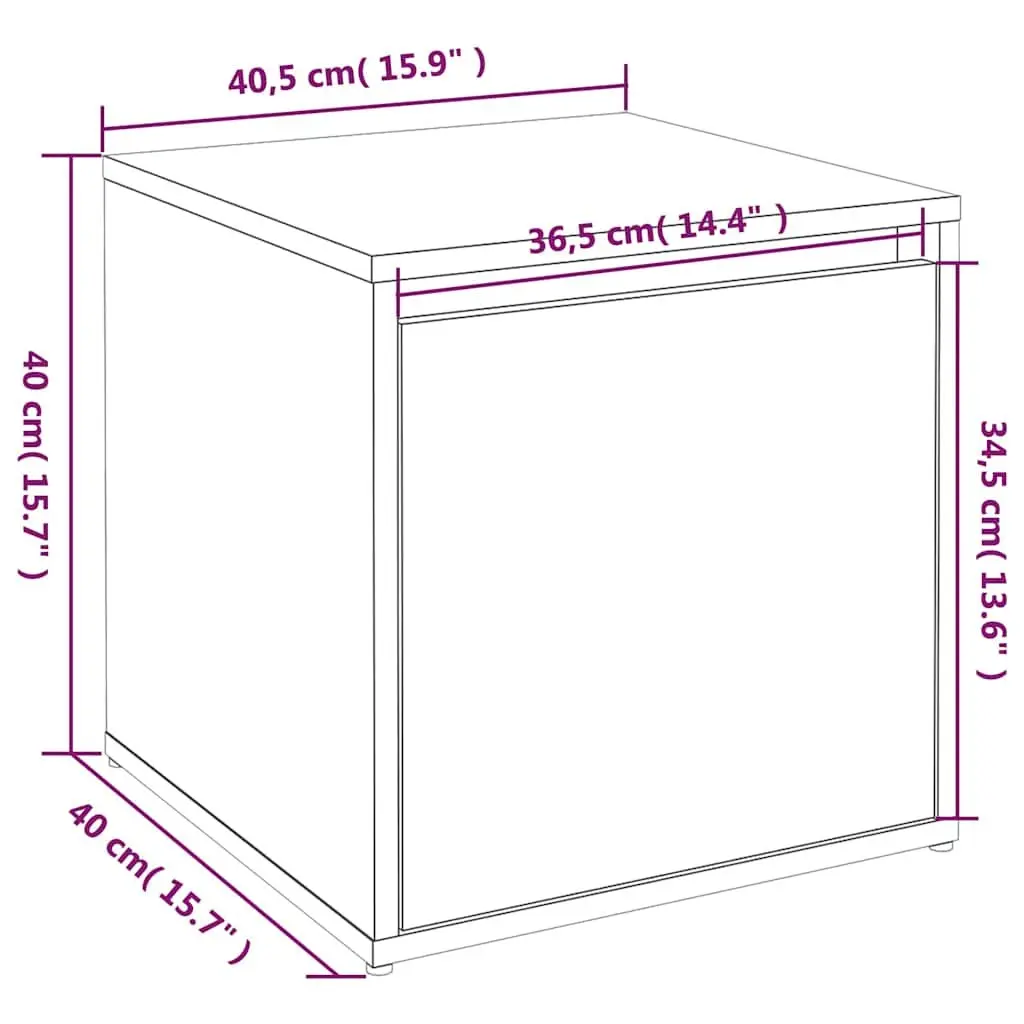 White Storage Chest Box Drawer Engineered Wood Bedroom Organiser 40.5x40x40cm