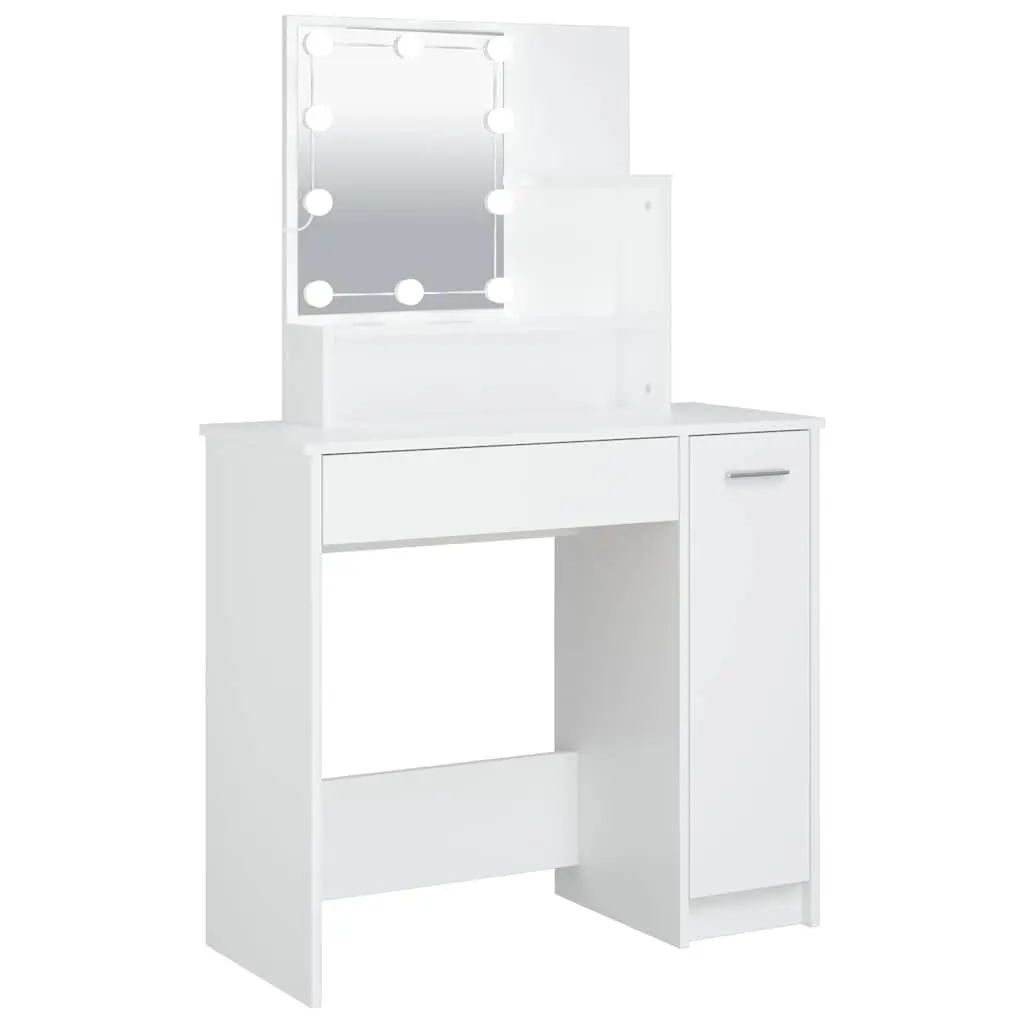 White LED Mirror Makeup Vanity Dressing Table
