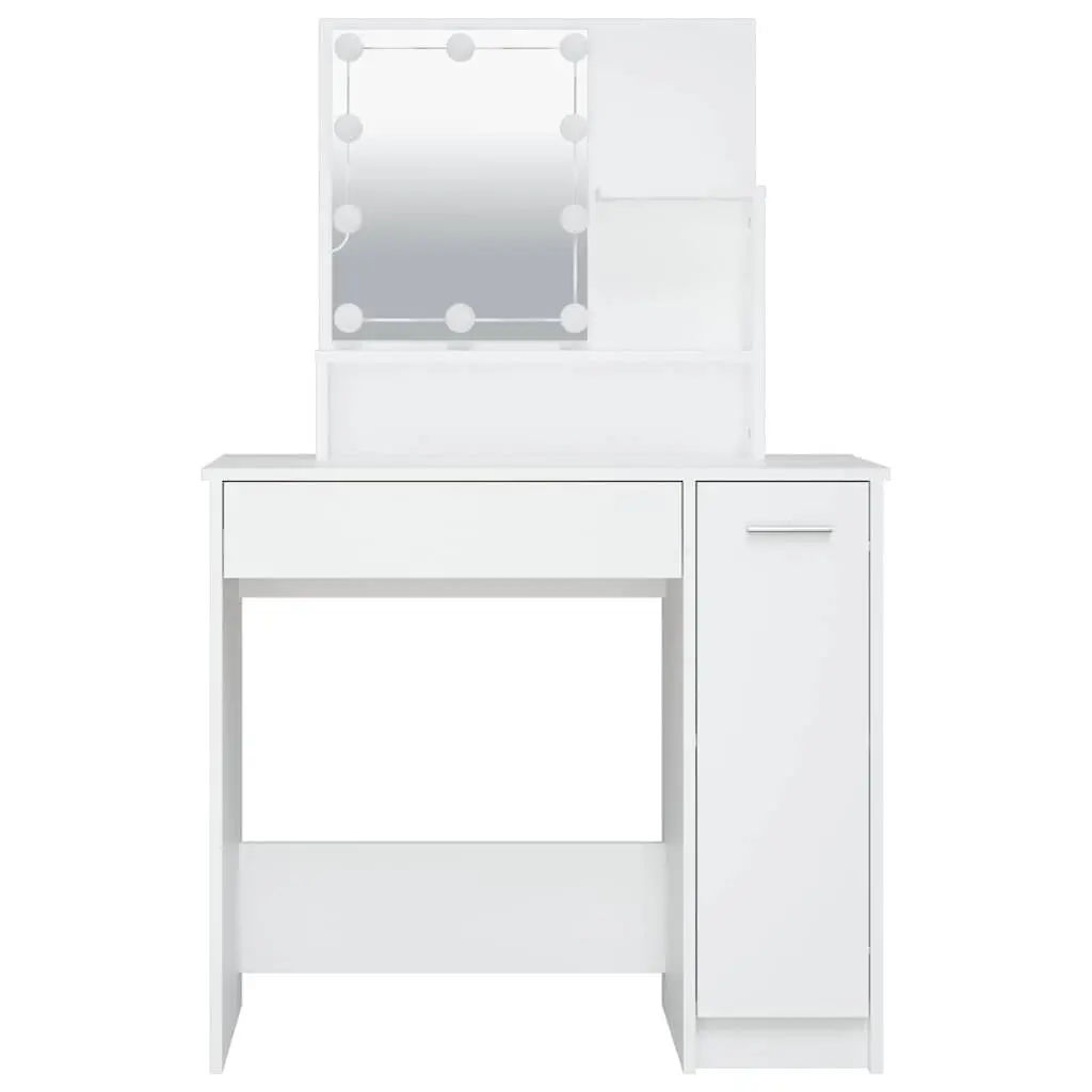 White LED Mirror Makeup Vanity Dressing Table