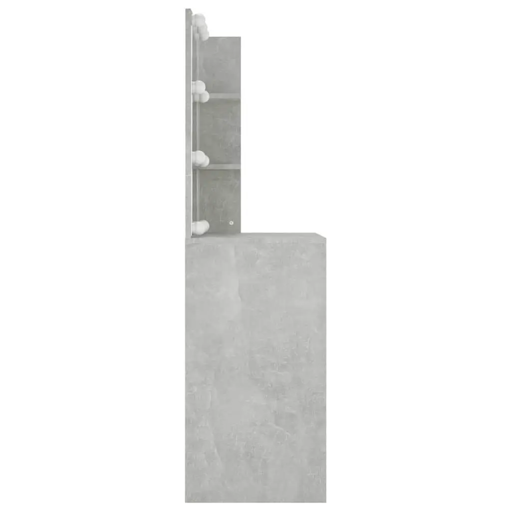 Grey Makeup Vanity with LED Mirror and Storage