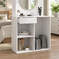 Charming White Cosmetic Cabinet for Makeup and Accessories