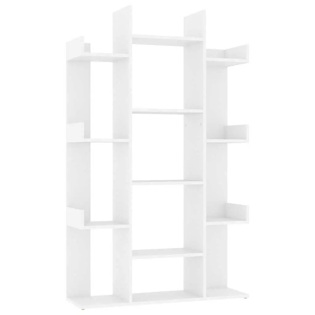 White Book Cabinet with 13 Compartments for Storage