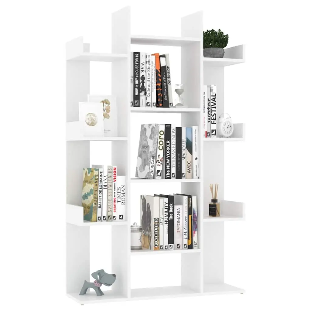 White Book Cabinet with 13 Compartments for Storage