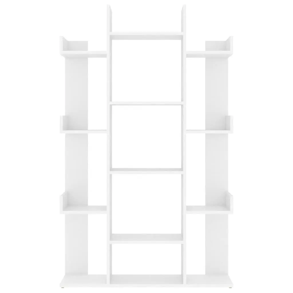 White Book Cabinet with 13 Compartments for Storage