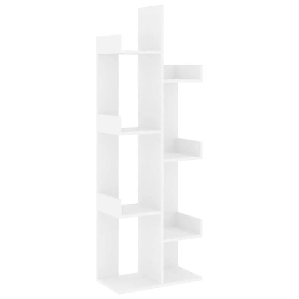 White 8-Compartment Book Cabinet for Organized Living