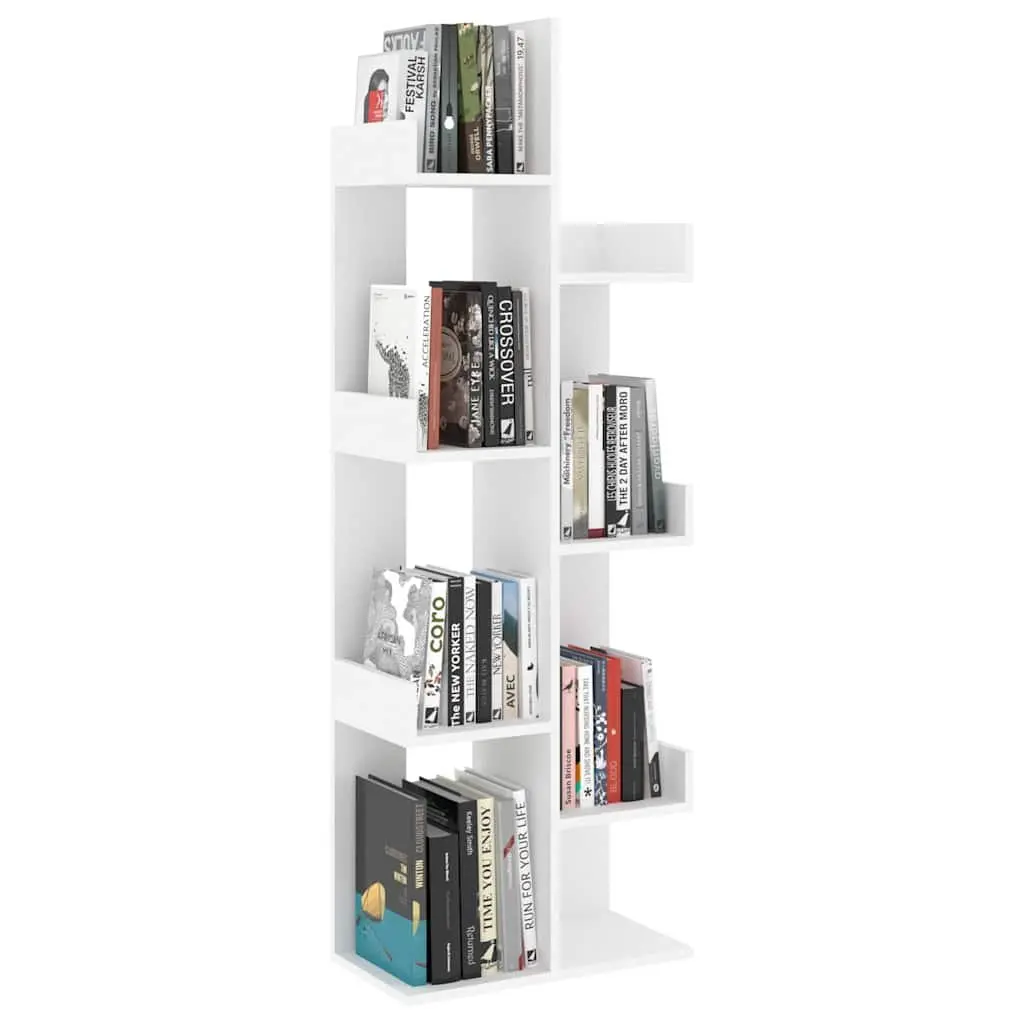 White 8-Compartment Book Cabinet for Organized Living