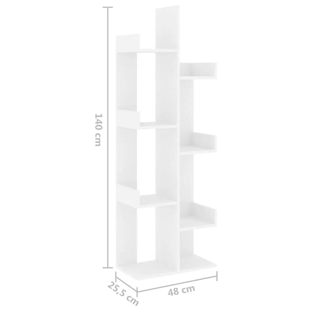 White 8-Compartment Book Cabinet for Organized Living