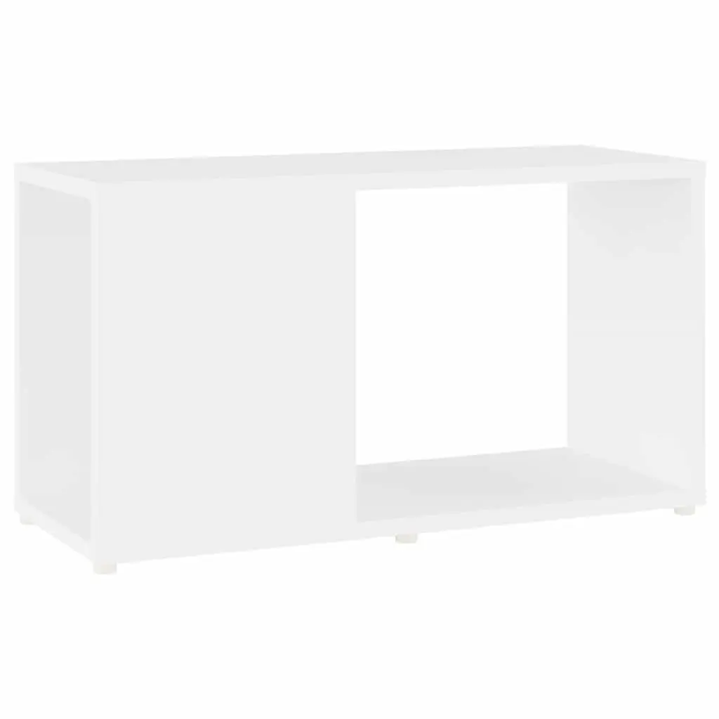 TV Cabinet White Open Shelving Unit Engineered Wood 60W x 24D x 32H cm