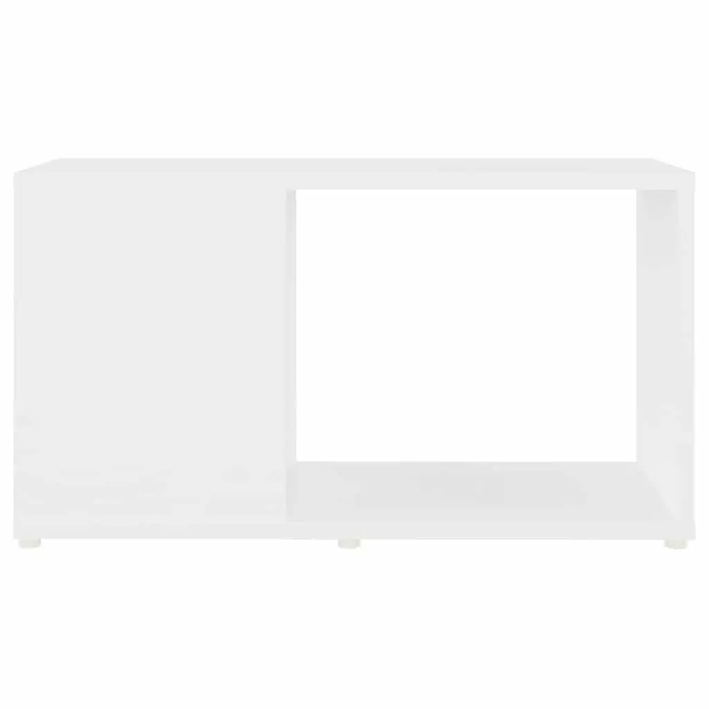 TV Cabinet White Open Shelving Unit Engineered Wood 60W x 24D x 32H cm