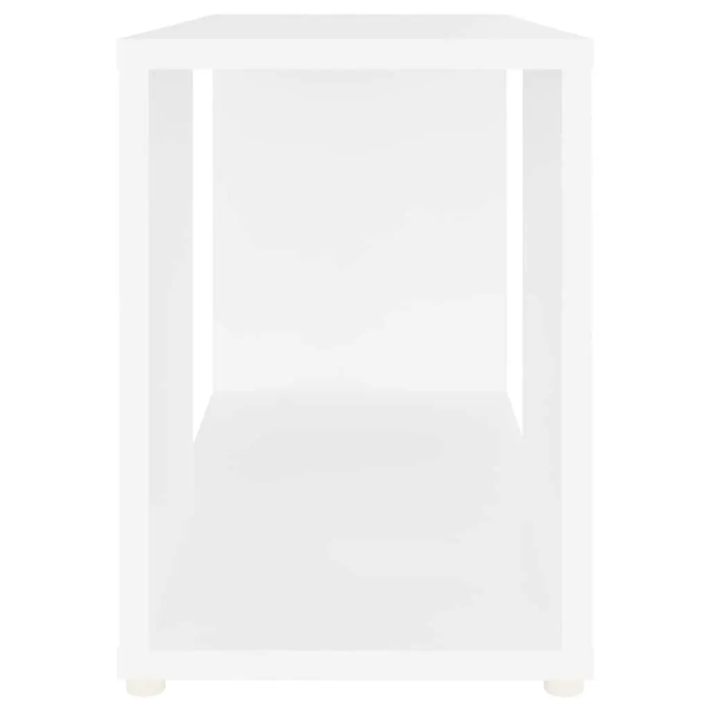 TV Cabinet White Open Shelving Unit Engineered Wood 60W x 24D x 32H cm