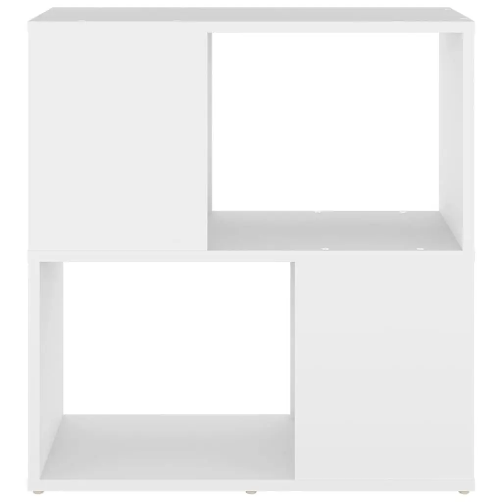 Book Cabinet White 2-Tier Shelving Unit Engineered Wood