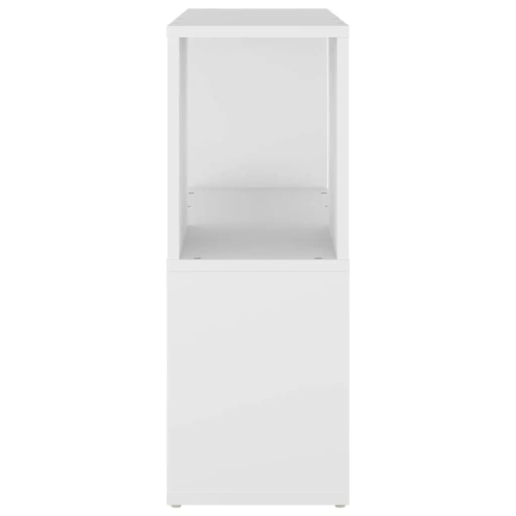 Book Cabinet White 2-Tier Shelving Unit Engineered Wood