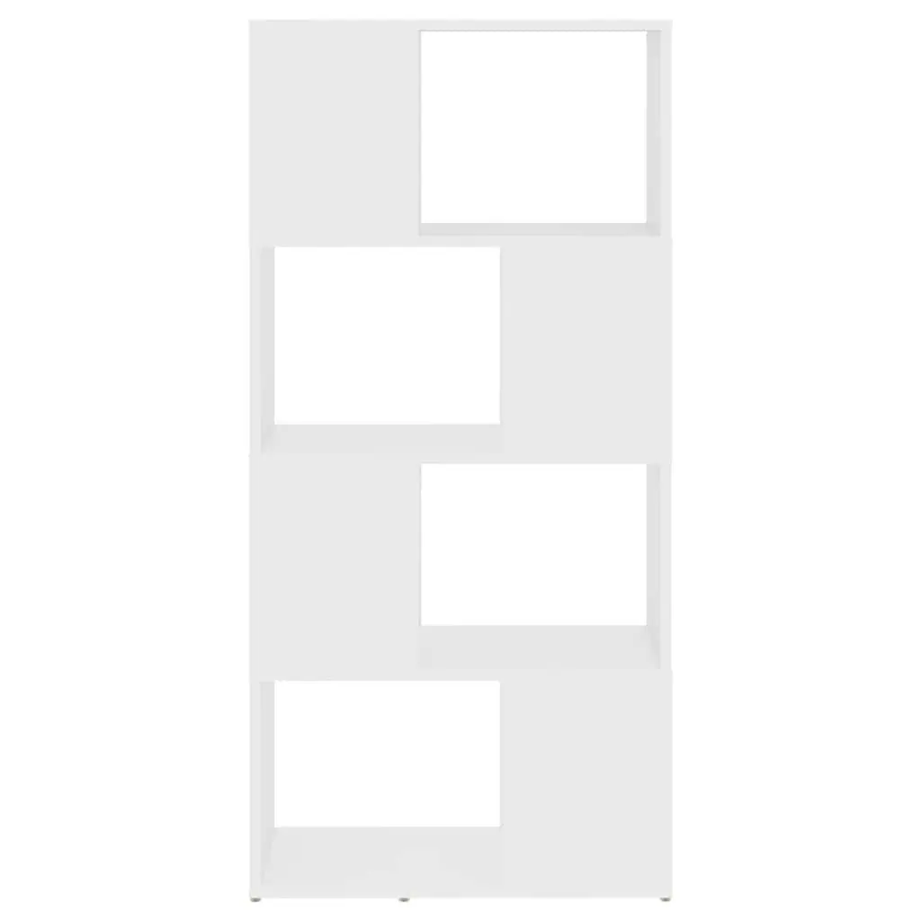 Book Cabinet Room Divider White 60x24x124.5cm Engineered Wood Shelving Unit
