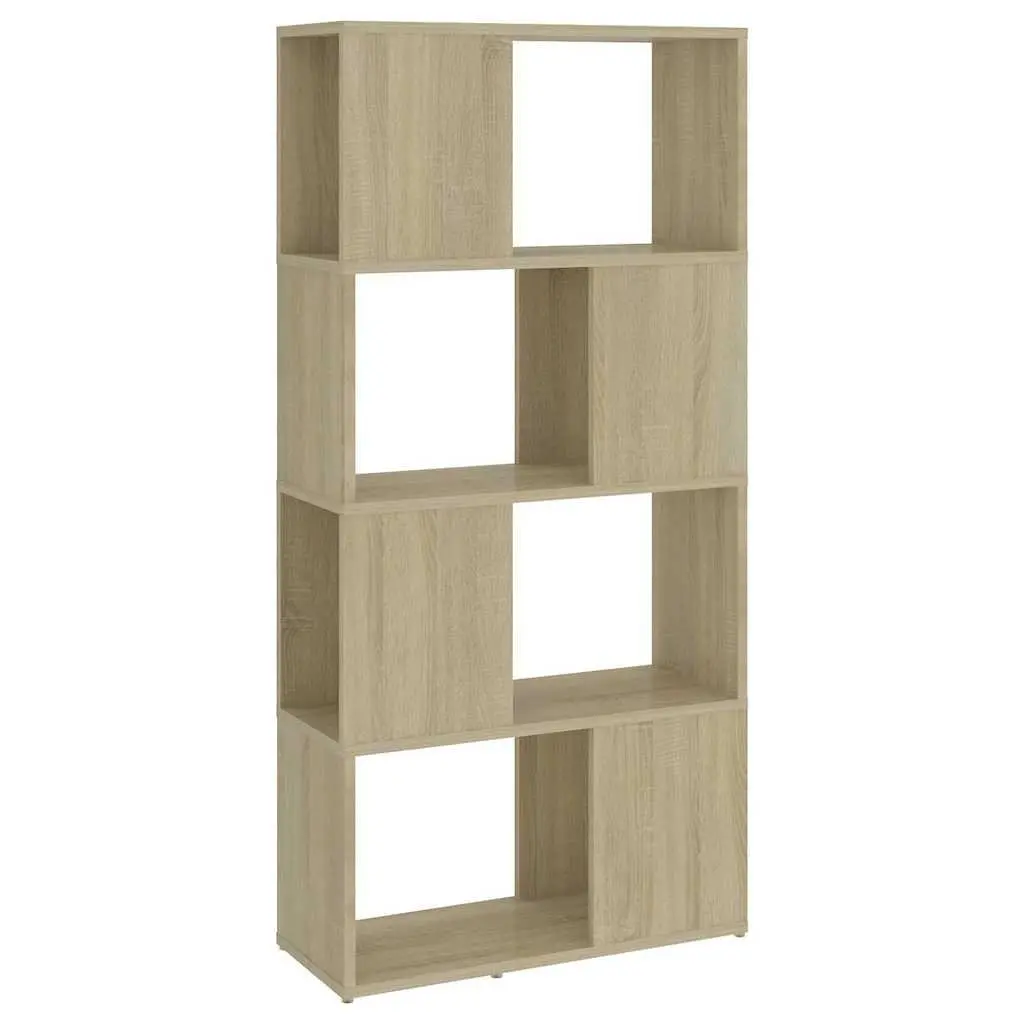Book Cabinet Room Divider Sonoma Oak 60x24x124.5cm Engineered Wood Storage Shelving