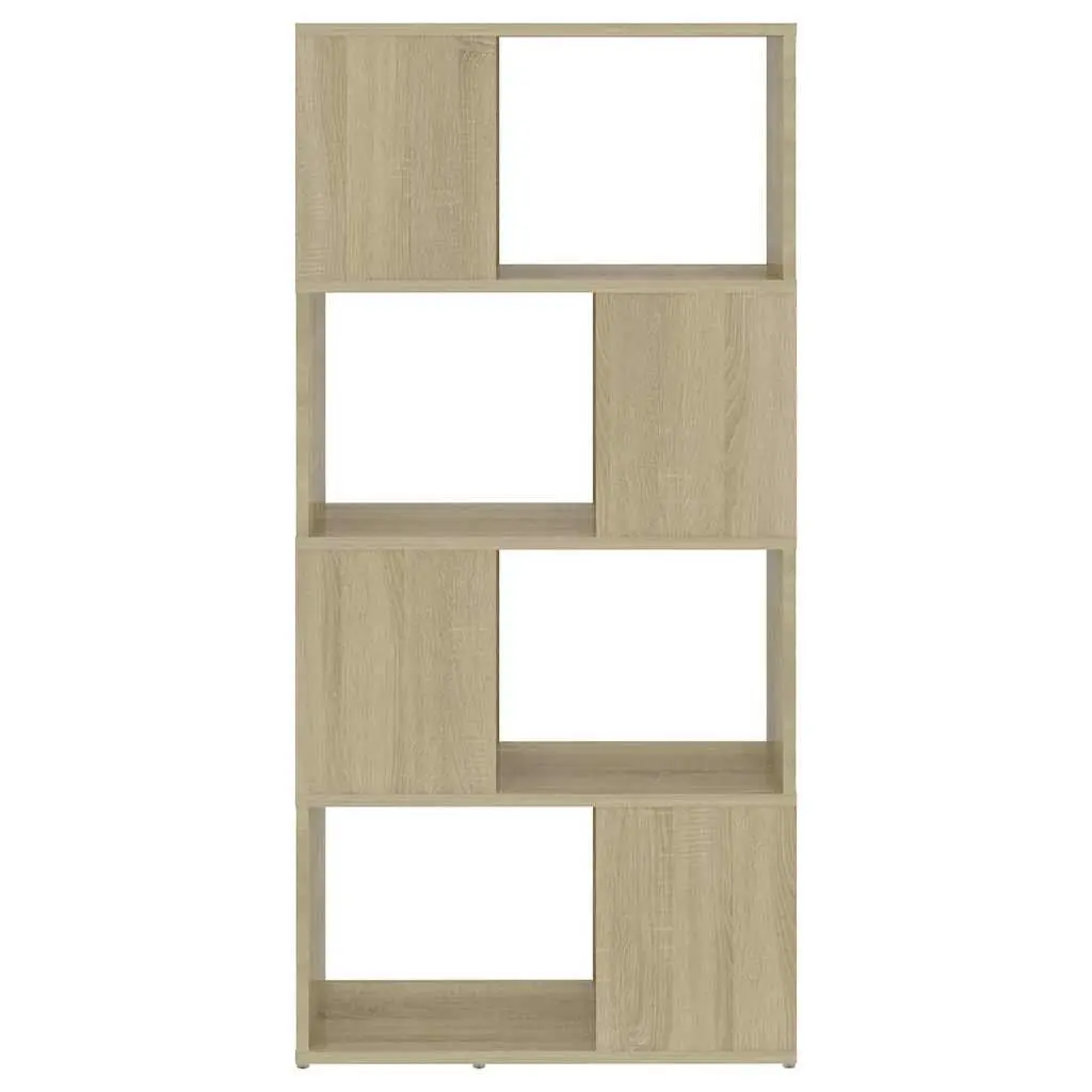 Book Cabinet Room Divider Sonoma Oak 60x24x124.5cm Engineered Wood Storage Shelving