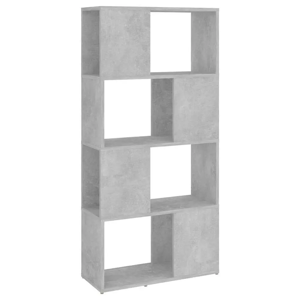 Grey Room Divider Book Cabinet Shelving Unit Storage Organizer 4 Compartments