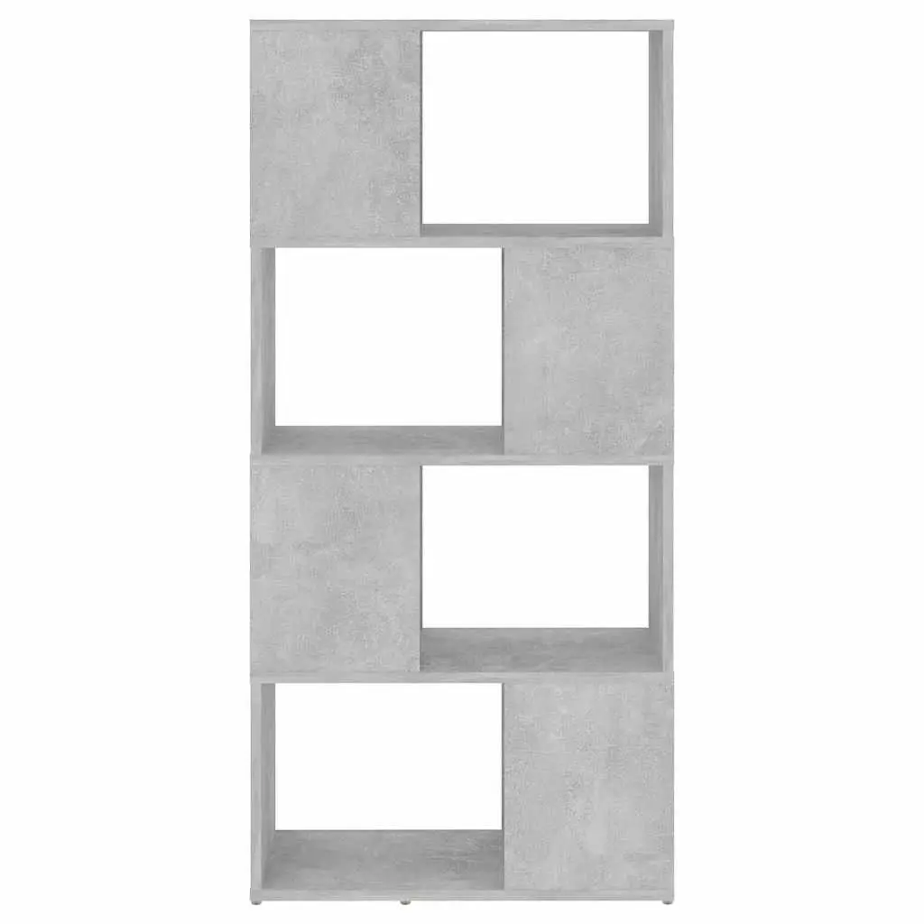 Grey Room Divider Book Cabinet Shelving Unit Storage Organizer 4 Compartments