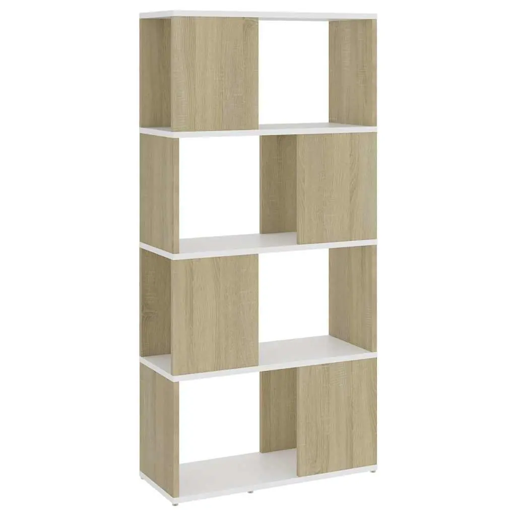 Book Cabinet Room Divider Beige 60W x 24D x 124.5H cm Storage Organizer Shelving Unit