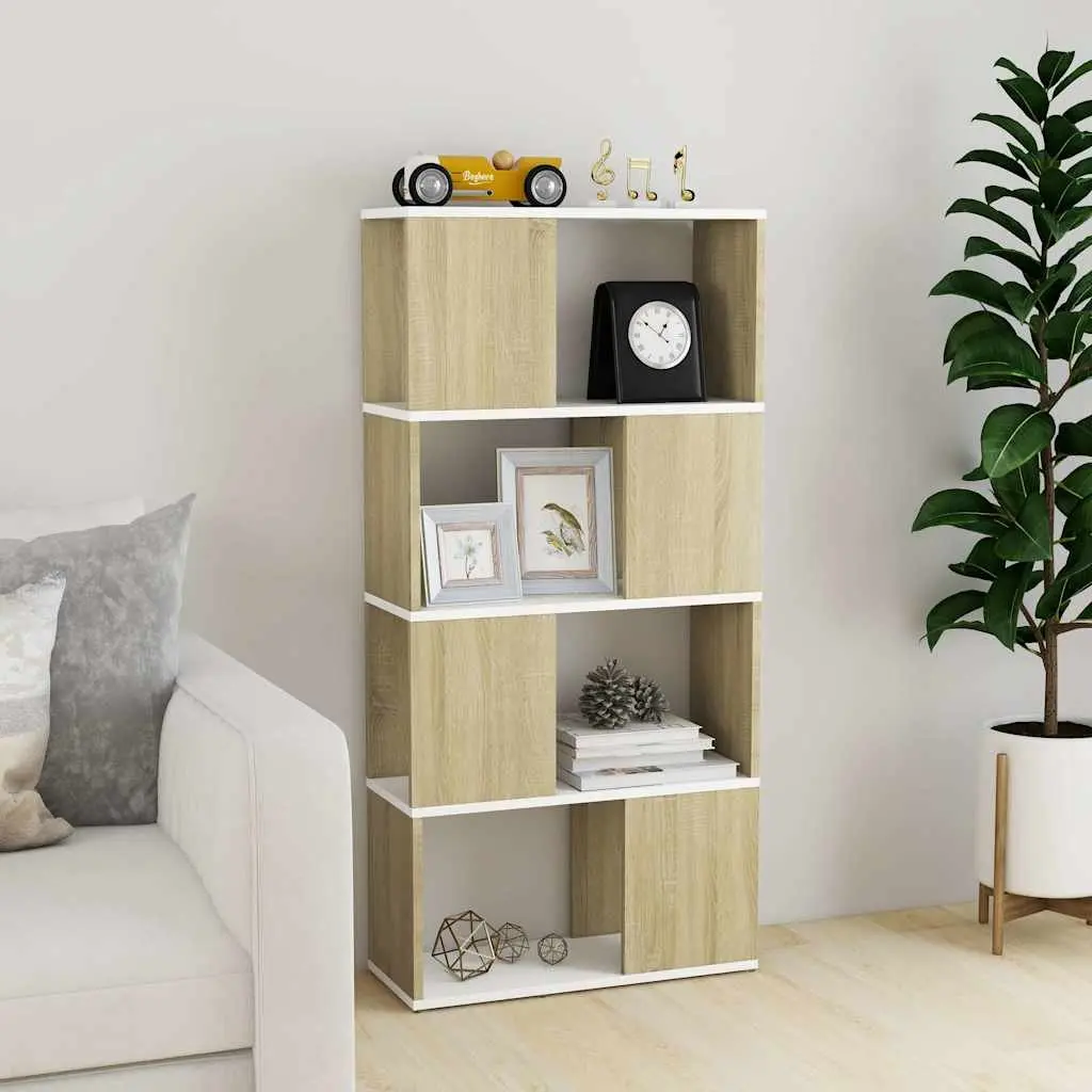 Book Cabinet Room Divider Beige 60W x 24D x 124.5H cm Storage Organizer Shelving Unit