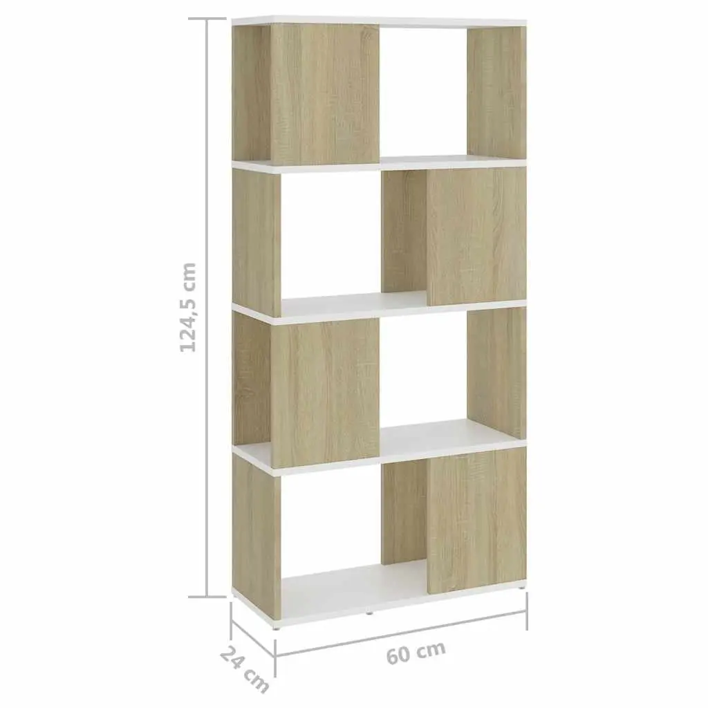 Book Cabinet Room Divider Beige 60W x 24D x 124.5H cm Storage Organizer Shelving Unit