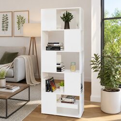 White Open Shelving Bookcase Room Divider