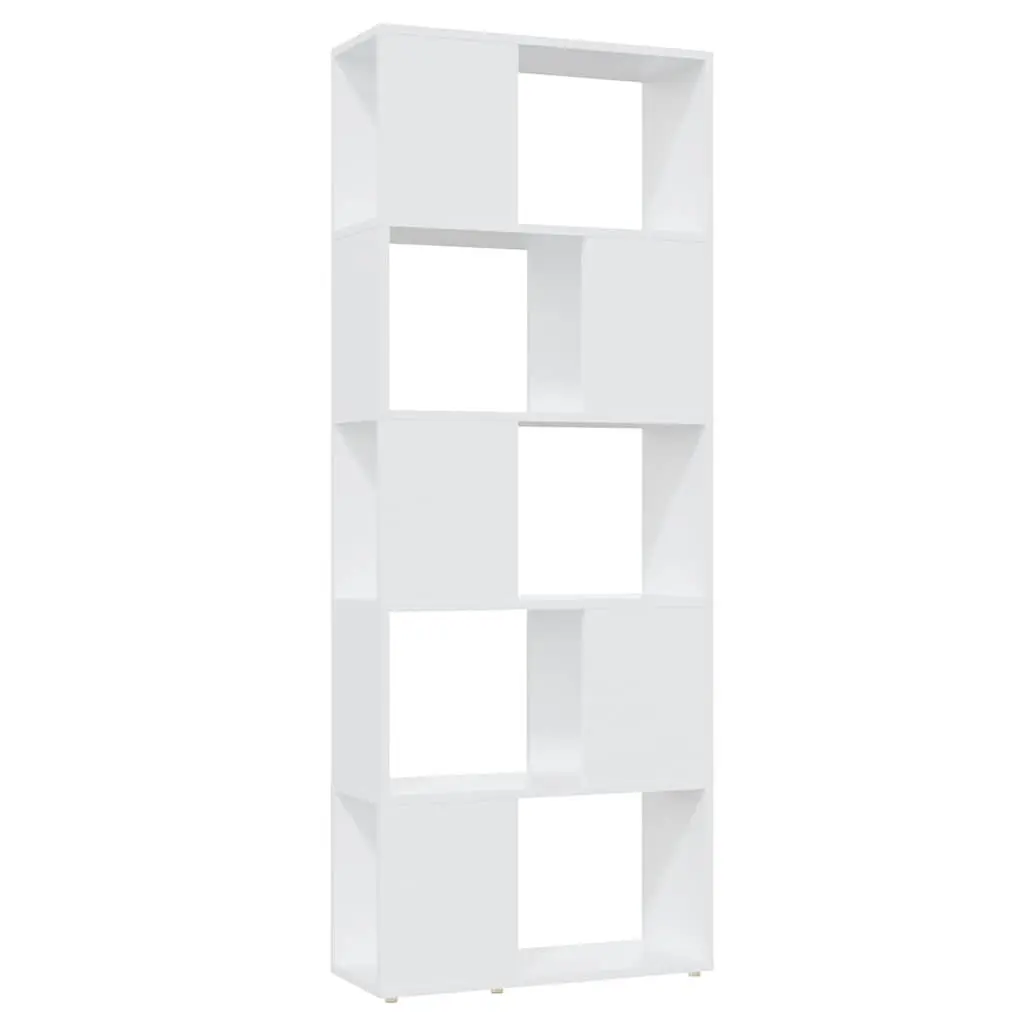 Bookcase White Open Shelving 60W x 24D x 155H cm Engineered Wood