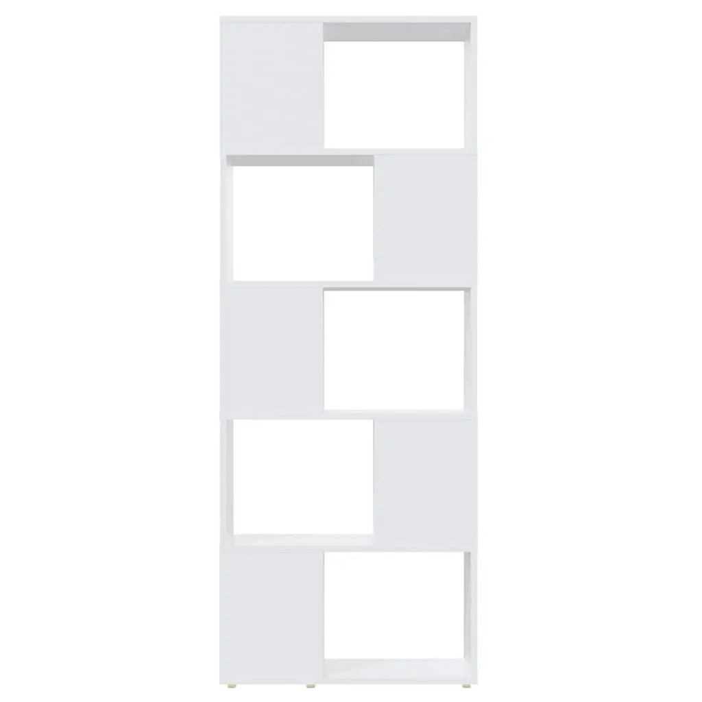 Bookcase White Open Shelving 60W x 24D x 155H cm Engineered Wood