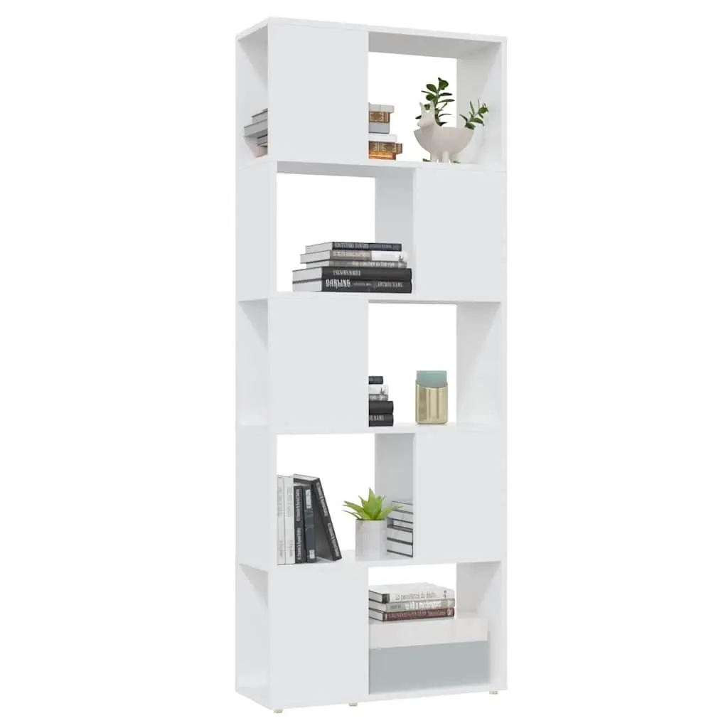 Bookcase White Open Shelving 60W x 24D x 155H cm Engineered Wood
