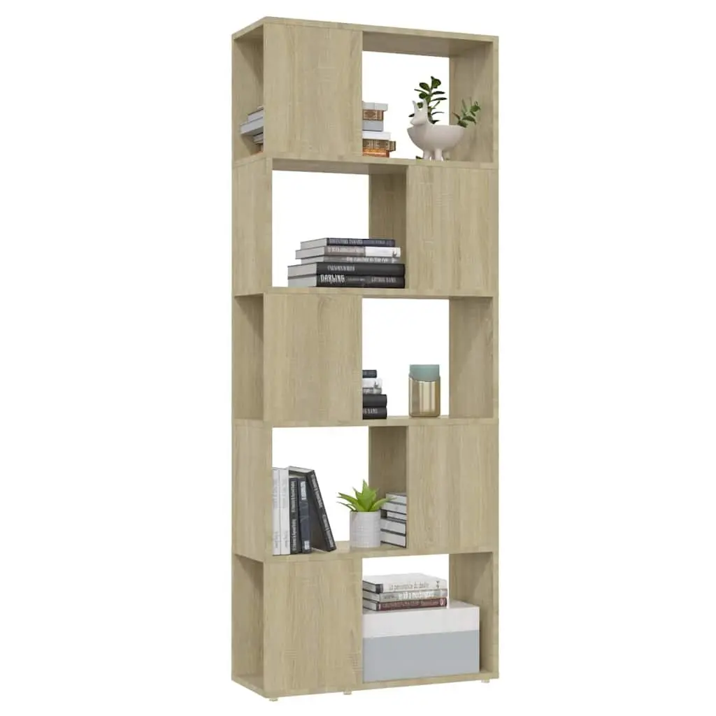 Book Cabinet Room Divider Open Shelf Storage Unit 60x24x155 cm Engineered Wood Brown