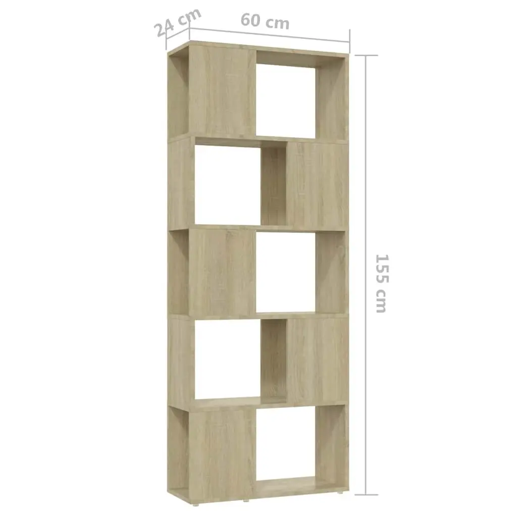 Book Cabinet Room Divider Open Shelf Storage Unit 60x24x155 cm Engineered Wood Brown